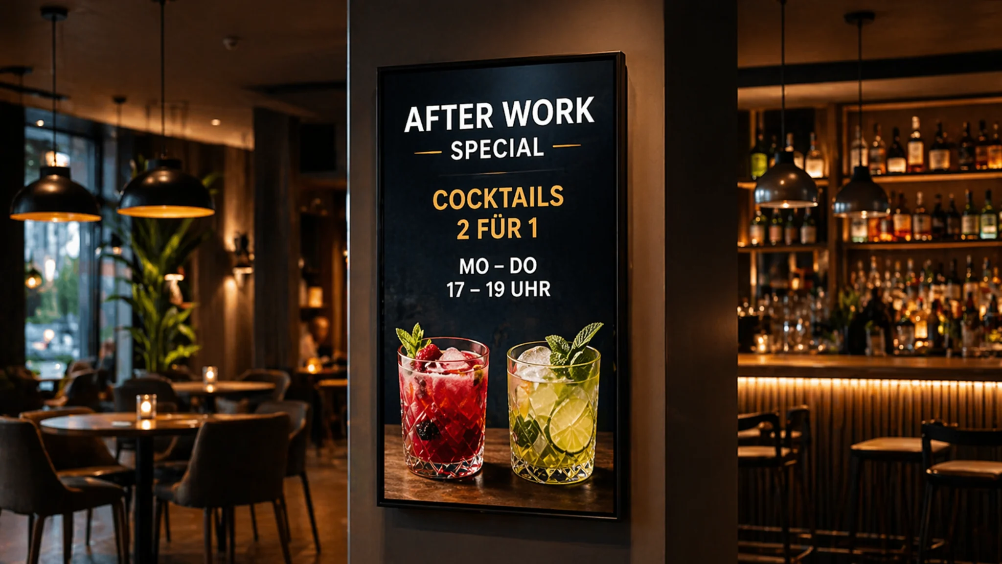 After-Work-Kommunikation in Bar- und Hospitality-Umgebung